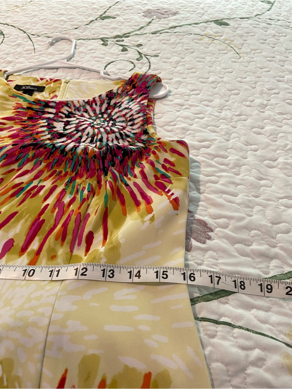 AGB Yellow Sleeveless Midi Dress with Multicolor Floral Burst - Picture 6 of 6
